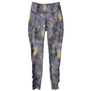 {CALIA} "Essential Ruched Mesh" Urban Mosaic Purple High Rise Leggings Pants